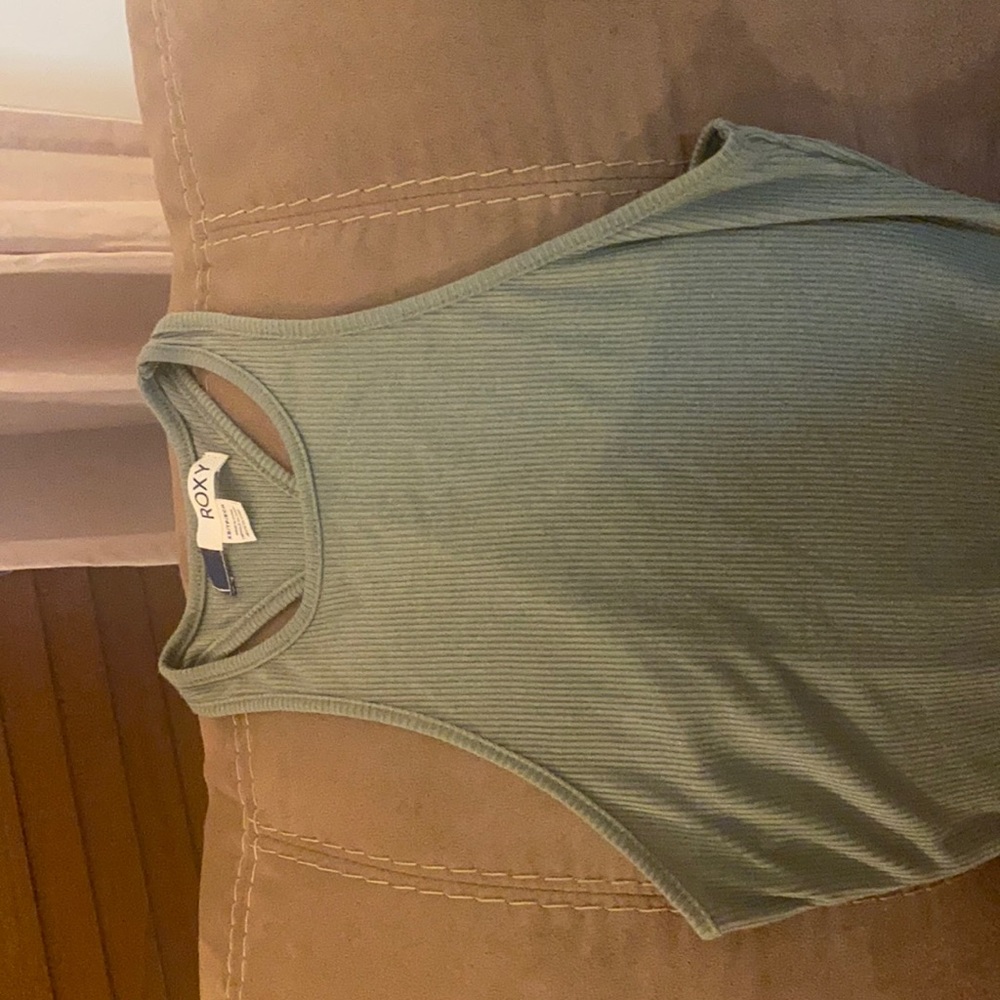 NWOT never worn cute army green razor back tank top.